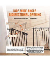 Cozito Extra-Wide Walk-Thru Safety Gate with Auto-Close, 29.5"-48.4", Black