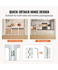 Cozito 3-Panel Foldable Freestanding Pet Gate, 60" W x 24" H, White