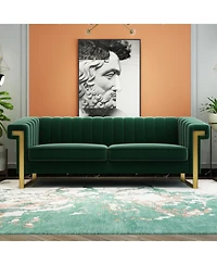 Streamdale Furniture Modern Plush Sofa with Gold Accents Soft, Comfortable, and Stylish