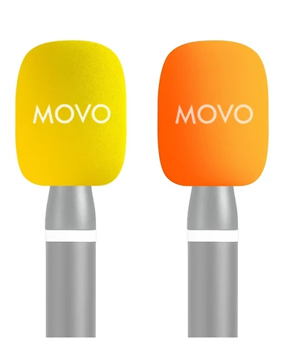 Movo Hws-2 Colored Windscreens Wmx-HM2 & Rode Interview Go (Yellow/Orange)