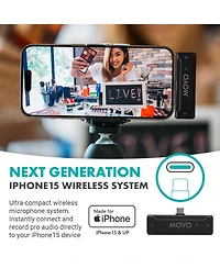 Movo Wmx-2-c Wireless Microphone for iPhone 15/16 with Charging Case (Usb-c)