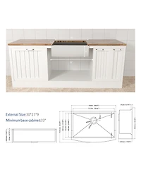flynama 30x21x9inch Farmhouse Kitchen Sink Workstation Stainless Steel 16 Gauge Apron Front