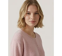 Naadam Women's Round Neck Long-Sleeve Cardigan