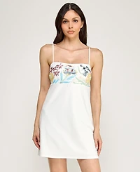 Seni & Cade Juniors' Square Neck Short Dress