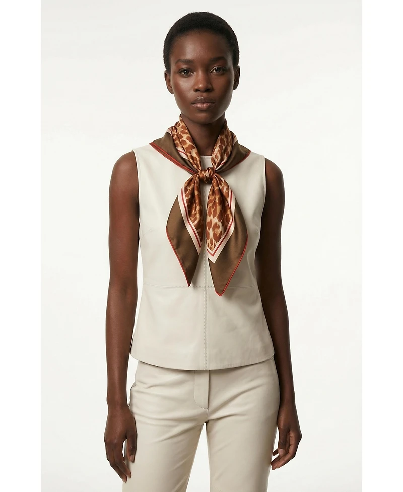 Jessie Zhao New York Leopard Allure Double Sided Silk Scarf