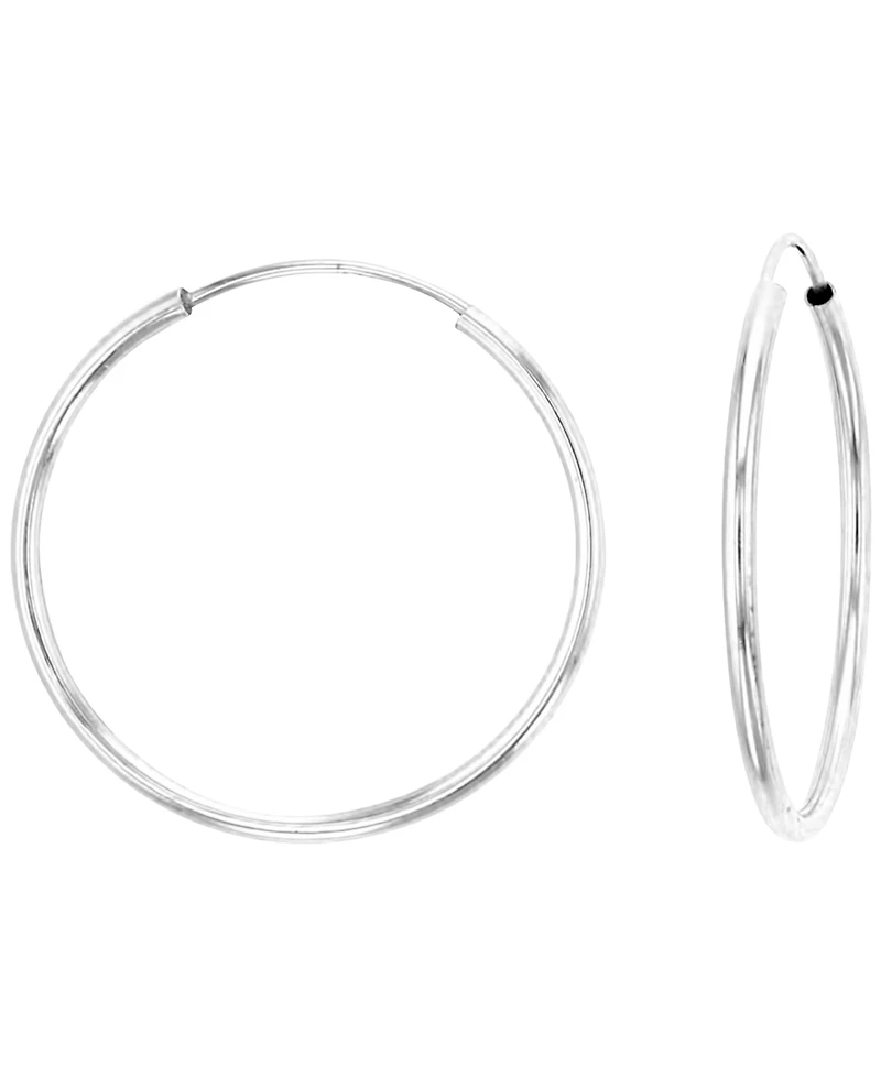 Macy's 2-Pc. Solitaire Ball Stud And Hoop Earrings Set