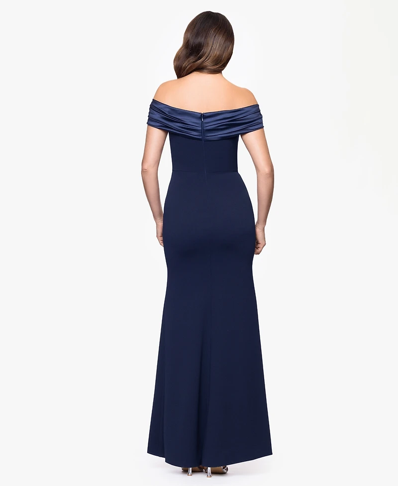 B&A By Betsy and Adam Women's Off-The-Shoulder Gown