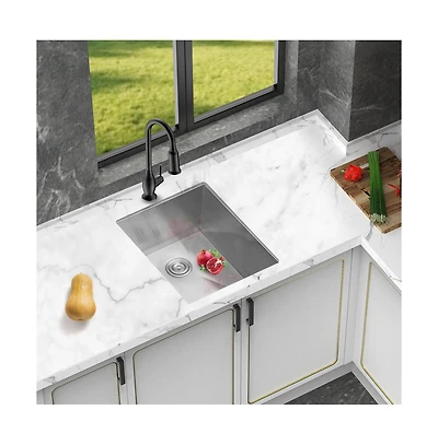 huluwat 19x20x9inch Undermount Kitchen Sink Stainless Steel Single Bowl 16 Gauge Deep Basin