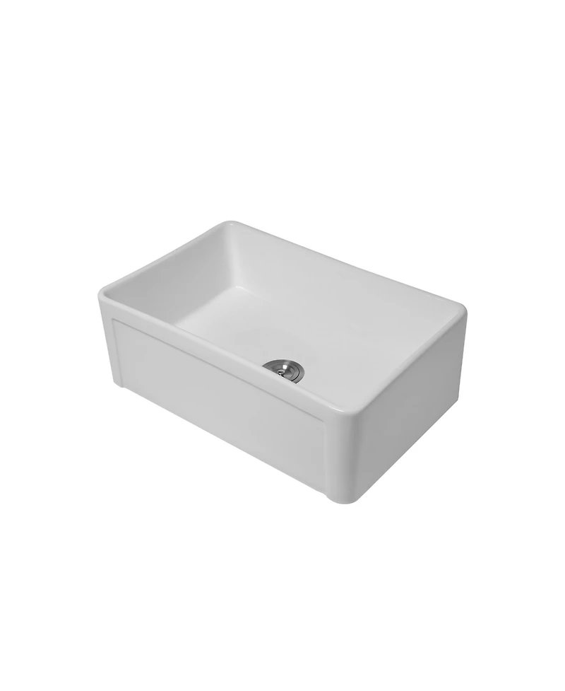 flynama 30x20x9-Inch Porcelain Ceramic Farmhouse Apron Front Single Bowl Kitchen Sink