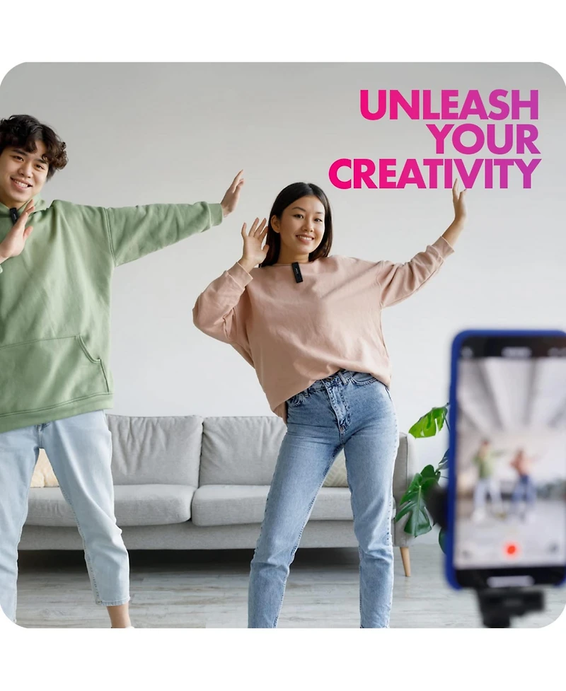 Movo Wireless Mini Di Duo Ultra Compact Wireless Lavalier Microphones for iPhone