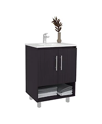 Fm Furniture Texas Freestanding Bathroom Vanity Cabinet with Double Doors,Elevated Base, Modern Design for Sink Installation and Organized Storage