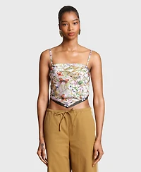 Avec Les Filles Women's Square Neck Scarf Top