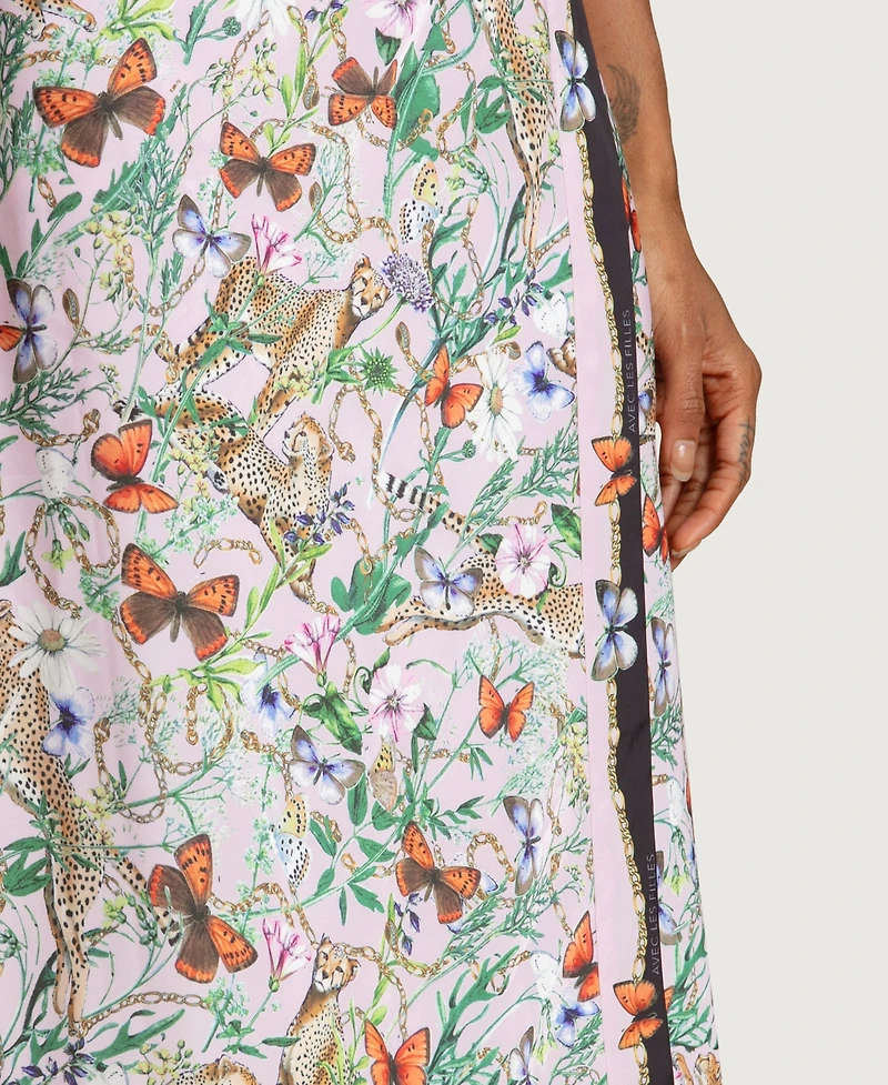 Avec Les Filles Women's Asymmetrical Wrap Midi Skirt