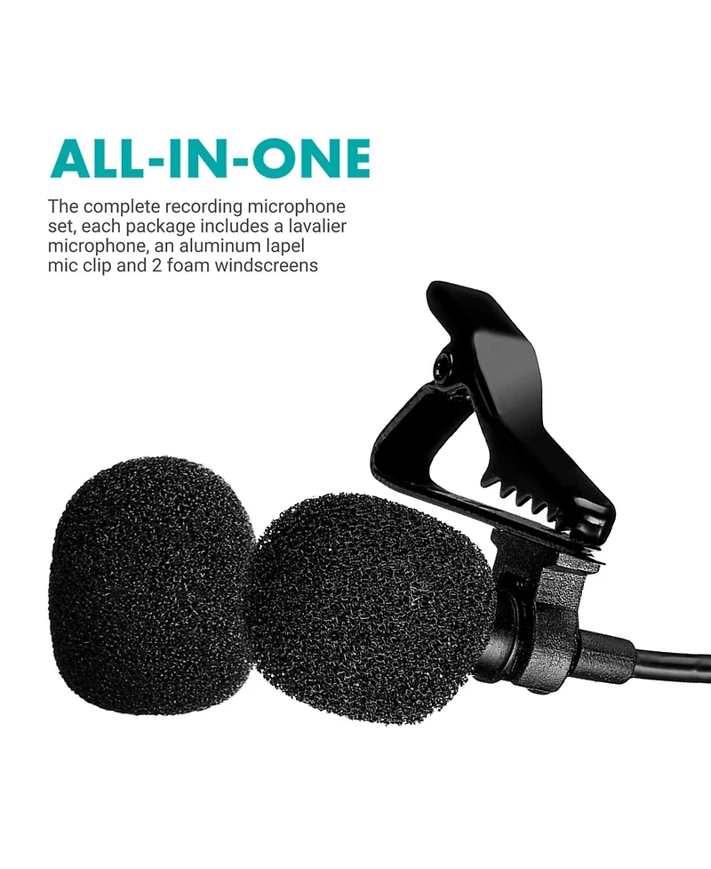 Movo M1 Usb Lavalier Lapel Clip-on Omnidirectional Condenser Computer Microphone for Pc and Mac