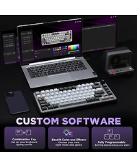 Lofree B75 Mechanical Keyboard,75% Layout with Knob,Hot Swappable Rgb Backlit Gasket Mounted,Creamy Typing,Double-Shot Pbt Keycaps,Cherry Profile