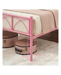 gaomon Twin Size Bed Frame with Headboard and Footboard, Heavy Duty Metal Slat Support, No Box Spring Needed, Easy Assembly