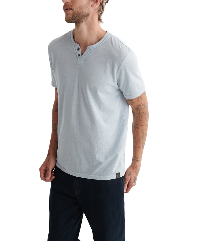 Lucky Brand Men's Venice Burnout Notch Short Sleeves T-shirt