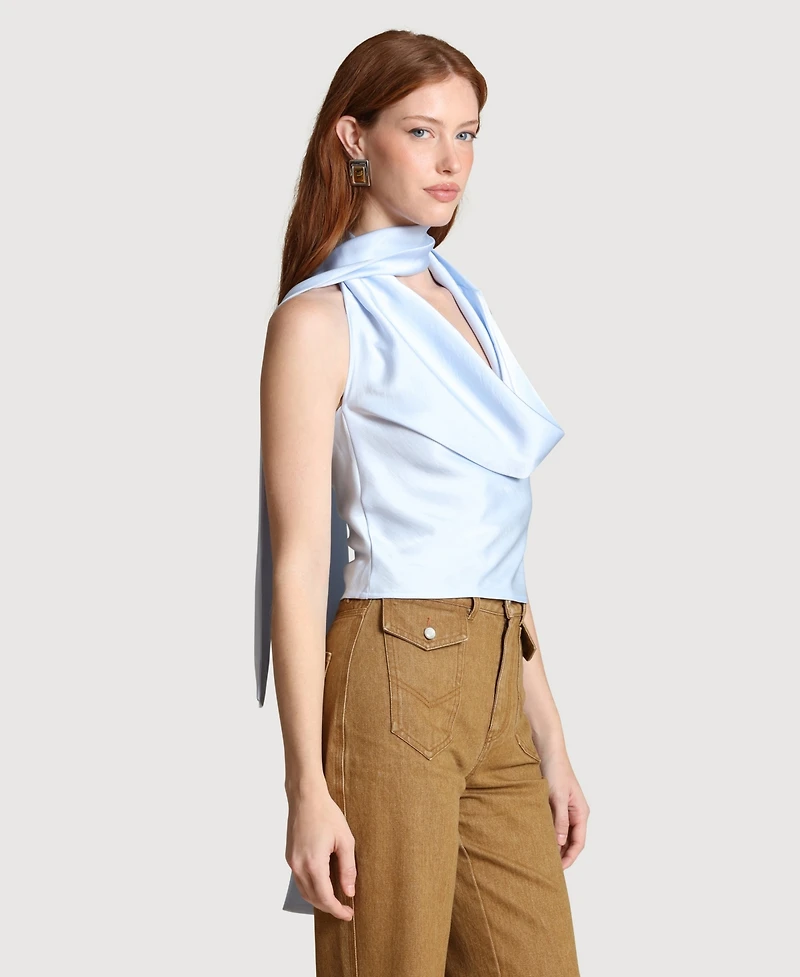 Avec Les Filles Women's Long Tie Halter Top