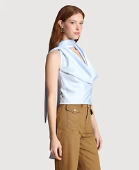 Avec Les Filles Women's Long Tie Halter Top