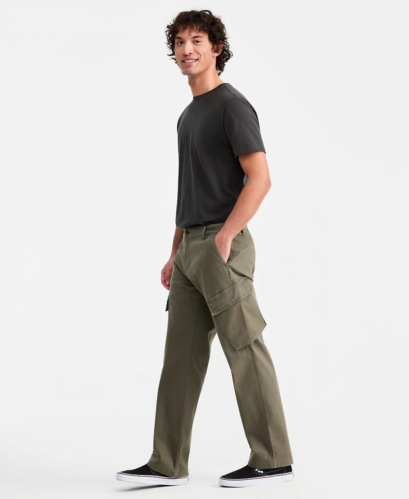 Sun + Stone Men's Cotton-Blend Angled Cargo Pants, Macy's Exclusive