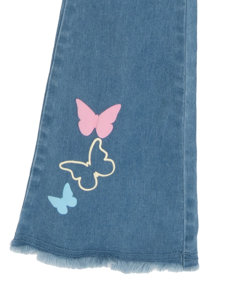 Rare Editions Girls' 7-16 Button Down Sweater with T-Shirt and Flare Pants, 3-Piece Set