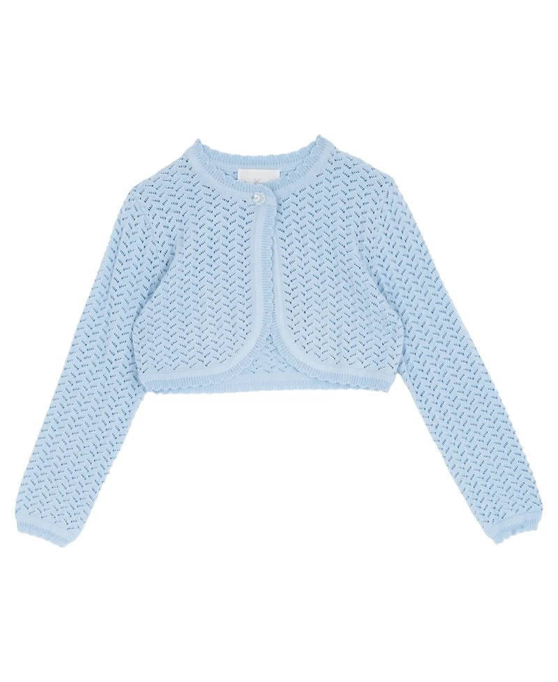 Rare Editions Girls' 2T-6X Crochet Knit Sweater Dress