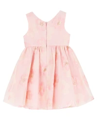 Rare Editions Girls' 2T-6X Floral Burnout Round Neck Dress