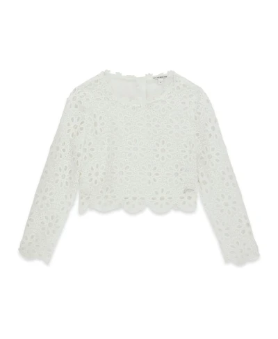 Guess Girls' 6-16 Lace Round Neck Top