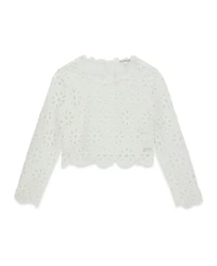 Guess Girls' 6-16 Lace Round Neck Top