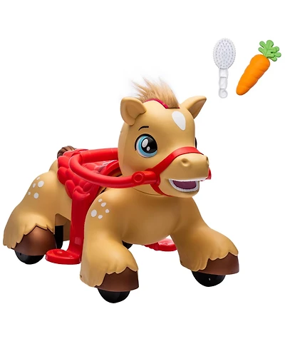 Qaba 12V Ride On Horse Toy, Battery Powe Ride on Toy with Sound,