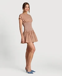Avec Les Filles Women's Boat Neck Mini Dress