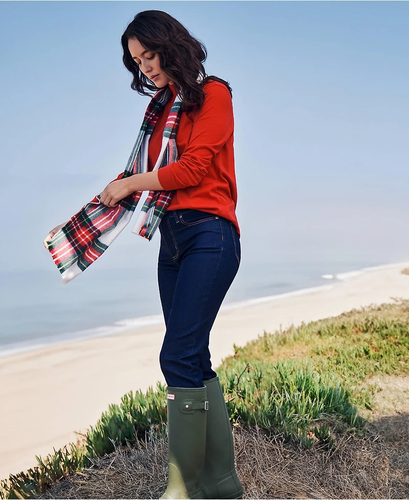 Lands' End Petite Recover Mid Rise Straight Leg Blue Jeans