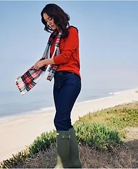 Lands' End Petite Recover Mid Rise Straight Leg Blue Jeans