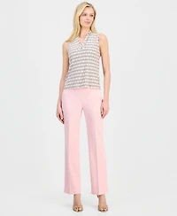 Anne Klein Women's Triple-Pleat V-Neck Sleeveless Top