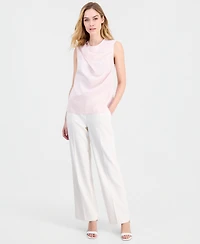 Anne Klein Women's Sleeveless Pleated Asymmetrical Top