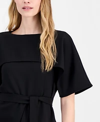 Anne Klein Women's Layered Belted Short-Sleeve Top