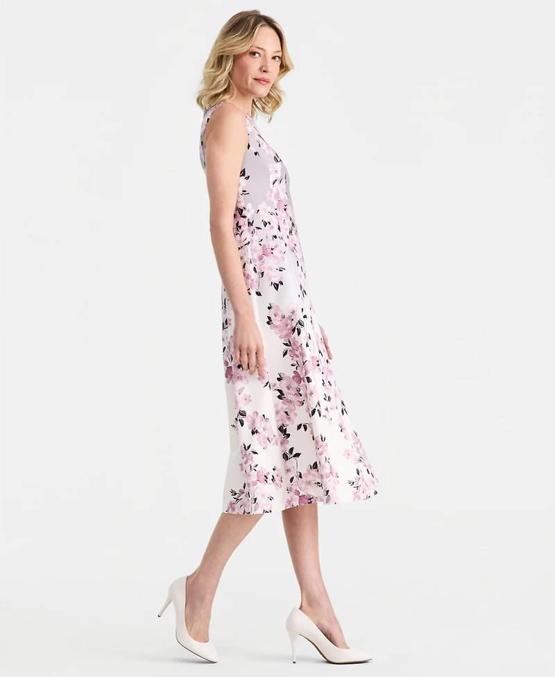 Anne Klein Women's Floral Print Fit & Flare Midi Dress