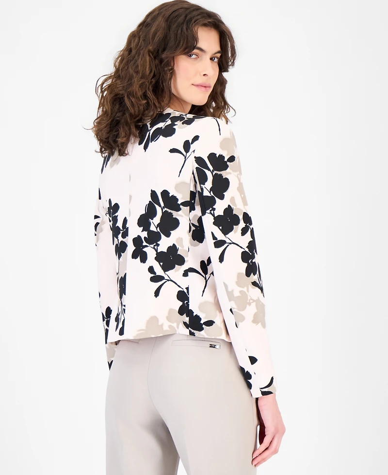 Anne Klein Petite Scoop Neck Button Jacket