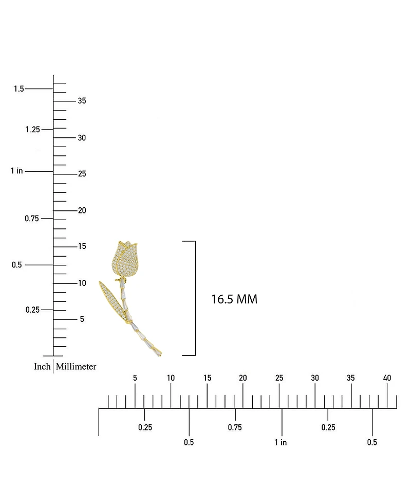 Macy's Cubic Zirconia Tulip Pin Brooch