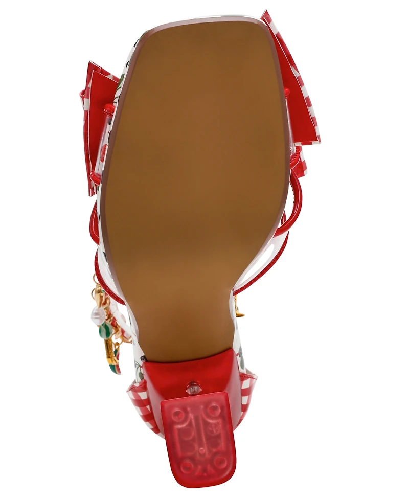 Betsey Johnson Women's Margret Ankle Charms Square Toe Dress Sandals