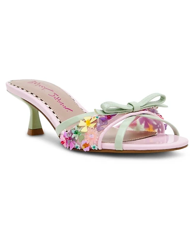 Betsey Johnson Women's Shirley Ditsy Floral Kitten Heel Sandals