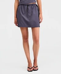 Bar Iii Women's Drawcord Lace-Trim Skort, Macy's Exclusive