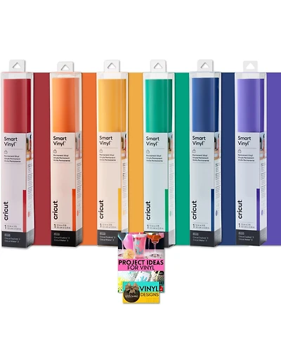 Cricut Smart Vinyl Rolls - 12in x 3ft Rainbow Vinyl Roll Bundle, 6 Count