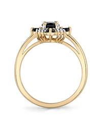 Macy's Onyx (1 ct. t.w.) & Diamond (1/10 ct. t.w.) Ring in 10k Yellow Gold