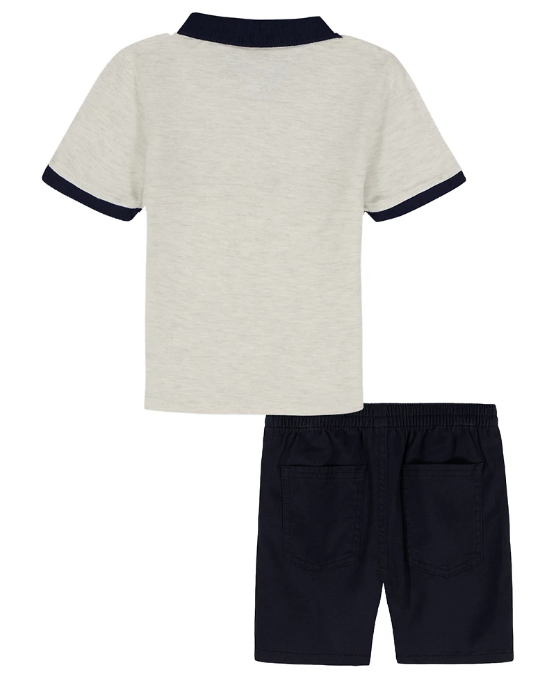 Tommy Hilfiger Boys' 2T-7 Polo Collar Shirt and Shorts, 2-Piece Set