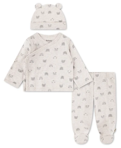 Huggies Baby Boys' Printed Top, Footed Pants and Hat, 3-Piece Set