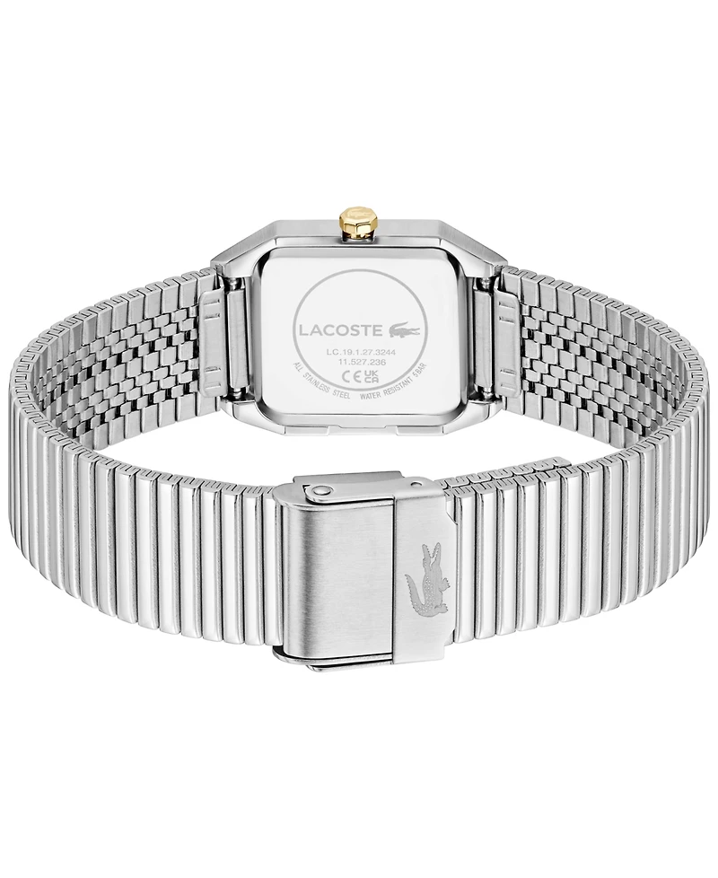 Lacoste Women's Rene Silver Tone Stainless Steel Mesh Bracelet Watch, 23x30.8mm
