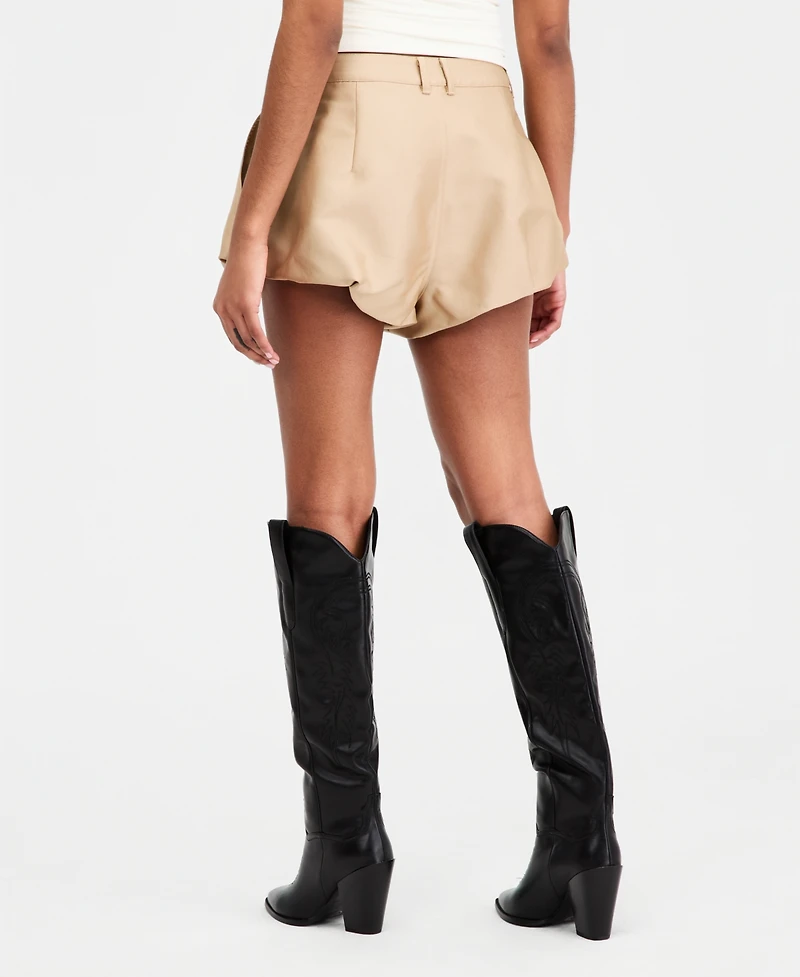 Bar Iii Women's High-Rise Bubble-Hem Shorts, Macy's Exclusive