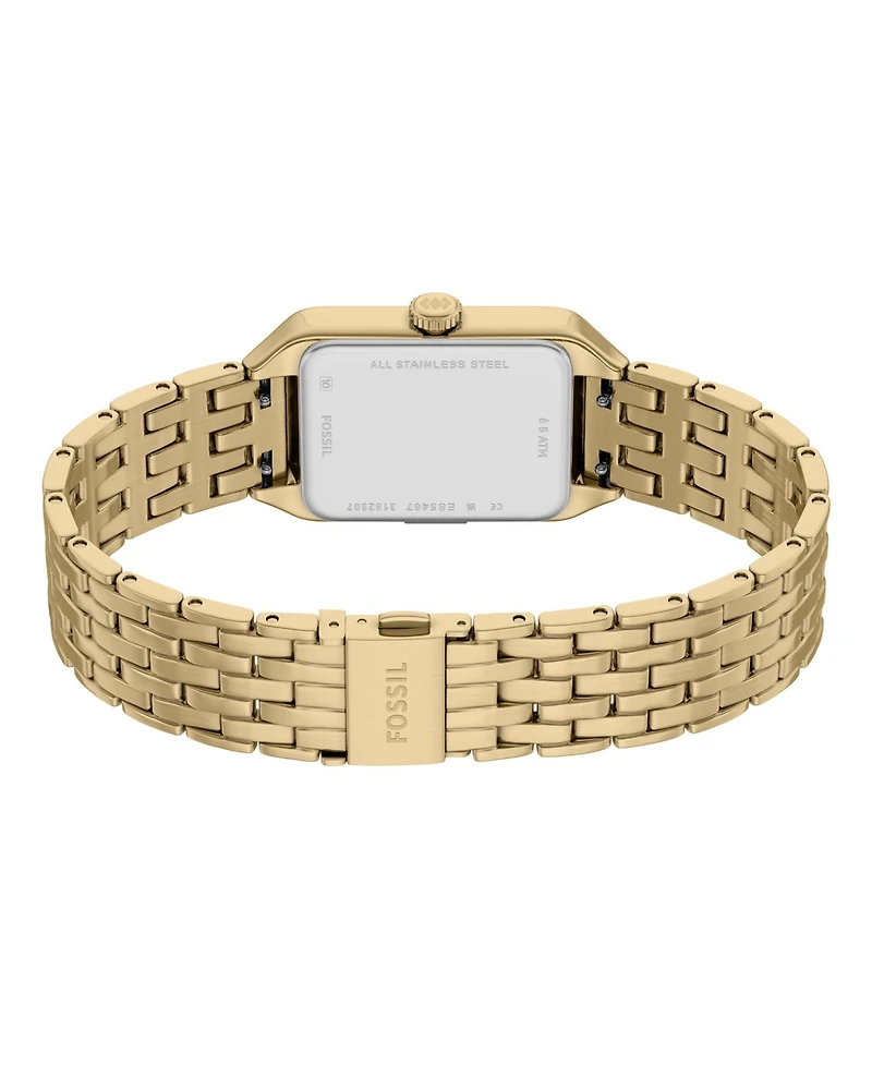 Fossil Women's Raquel Three-Hand Gold-Tone Stainless Steel Watch, 18mm