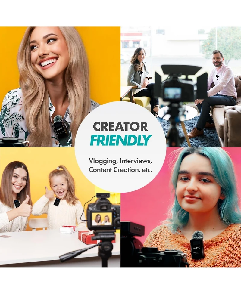 Movo Lingo-Duo Wireless Lavalier Mic System for Dslr Cameras and Smartphones